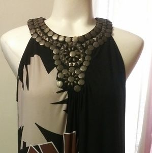 Studio jeweled collar dress